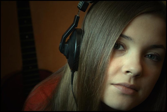 girl with headphones II by ChocoChipCookie